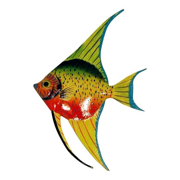 Tropical Bright Colorful Yellow Red Angel Fish Wall Decor 9X6 Inch Angw02 - Picture 1 of 4
